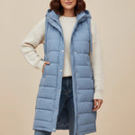 Load image into Gallery viewer, Lång väst dam med huva | Höst och vinter