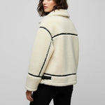 Load image into Gallery viewer, Teddyjacka dam kort modell med dragkedja | Kalla dagar