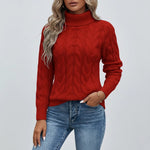 Load image into Gallery viewer, Polotröja Dam Kabelmönster Hög Krage | Vardagsbruk