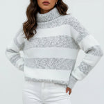 Load image into Gallery viewer, Polotröja dam randig lång ärm | Vardag och avkoppling