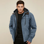 Load image into Gallery viewer, Vinterjacka herr med huva och dragkedja | Vardag och kontor