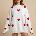Load image into Gallery viewer, Tröja dam med hjärtmönster oversize | Höst och vinter