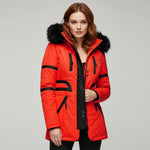 Load image into Gallery viewer, Vinterjacka dam med huva och dragkedja | Kalla dagar