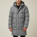 Load image into Gallery viewer, Pufferjacka herr med huva i syntetiskt tyg | Vinterbruk