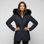 Load image into Gallery viewer, Vinterjacka dam med huva och dragkedja | Kalla dagar