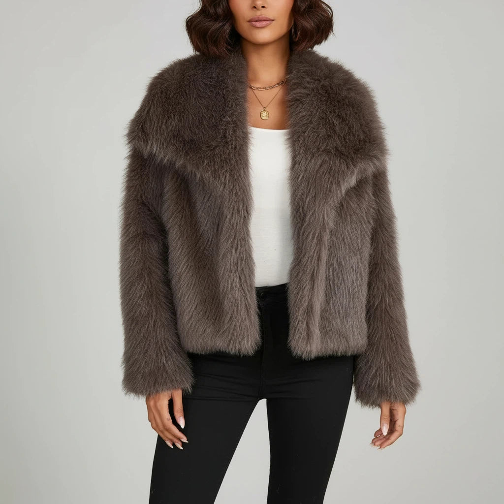 Fluffig Jacka Voluminös Passform | Kalla Dagar och Evenemang