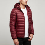 Load image into Gallery viewer, Steppjacka Herr Blå Med Huva | Kalla Dagar Vardagsbruk
