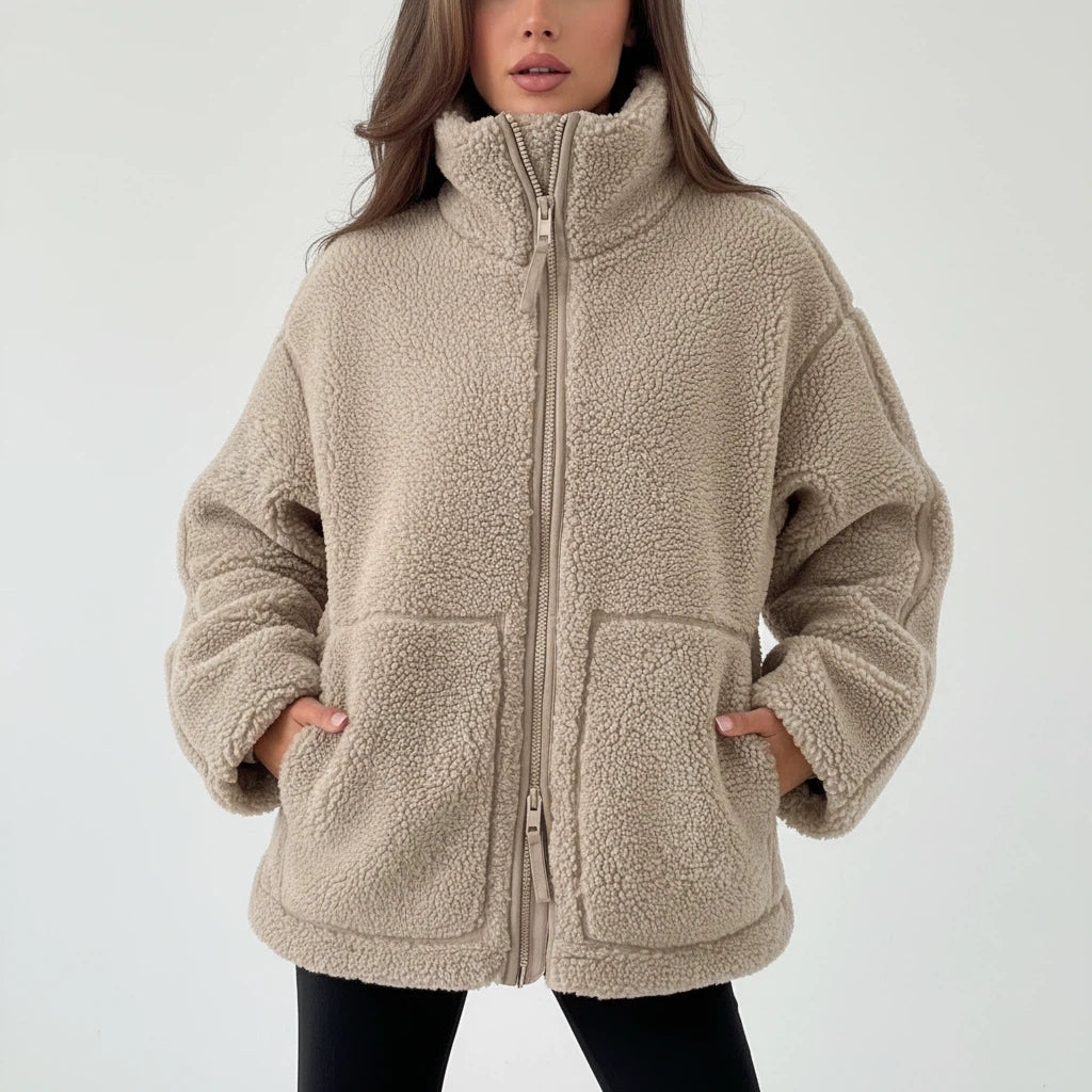 Jacka dam oversize med dragkedja | Vardagsbruk höst vinter