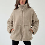 Load image into Gallery viewer, Jacka dam oversize med dragkedja | Vardagsbruk höst vinter
