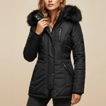 Load image into Gallery viewer, Vinterjacka dam med huva och dragkedja | Kalla dagar
