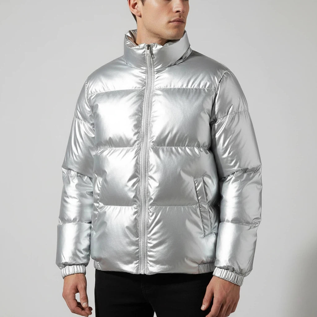 Pufferjacka herr med huva och dragkedja | Kalla dagar