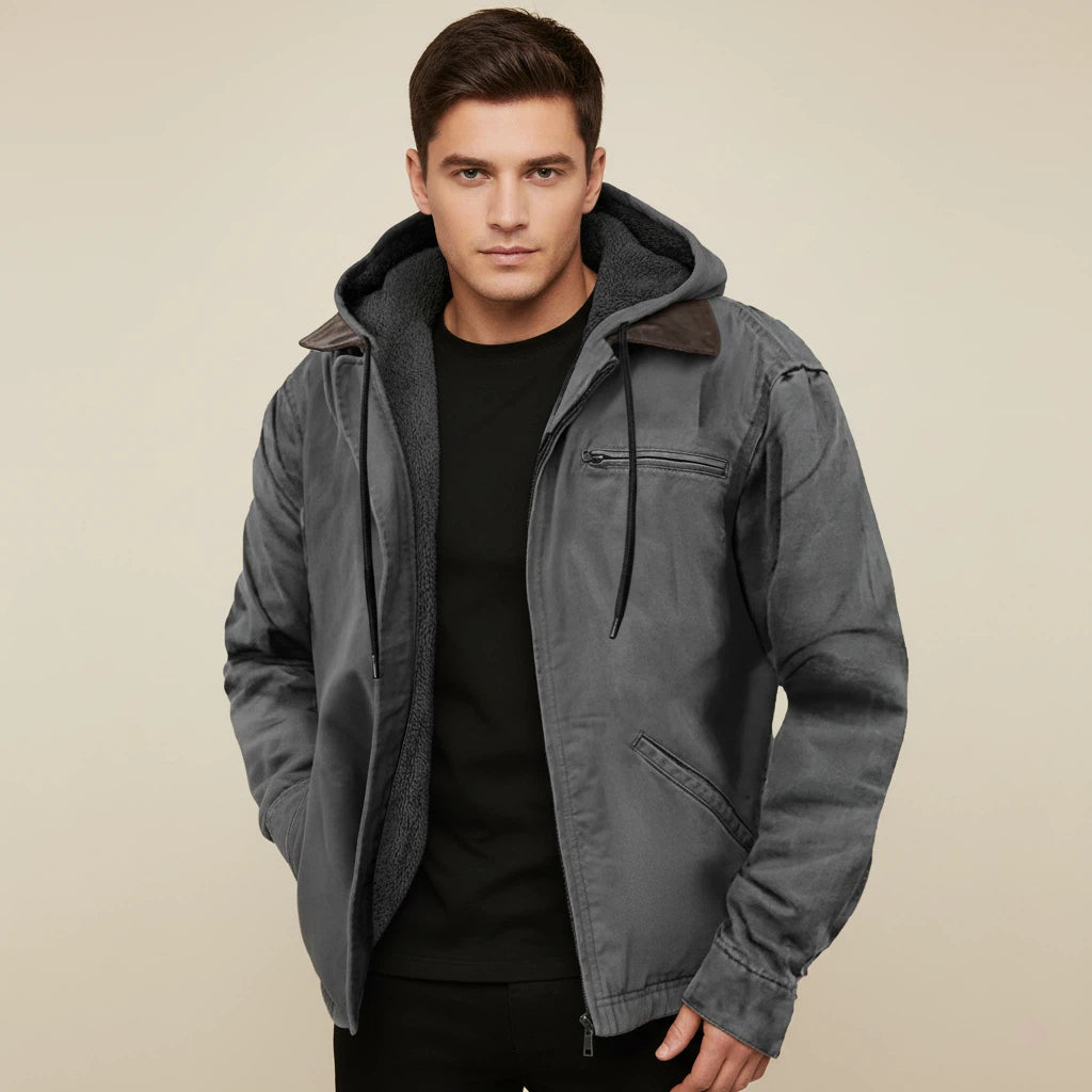 Vinterjacka herr med huva och dragkedja | Vardag och kontor