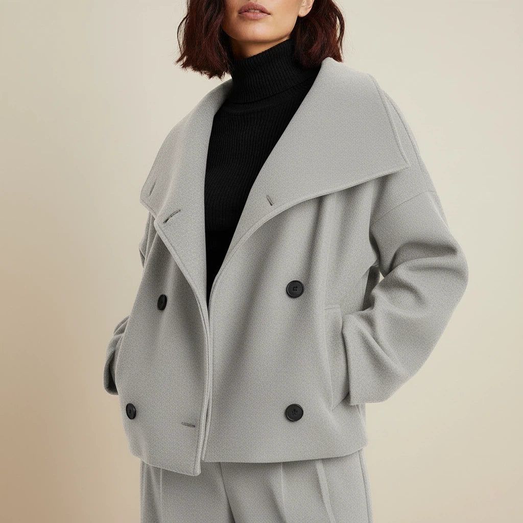 Jacka Dam Dubbelknäppt Textilyta | Vardagsbruk