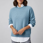 Load image into Gallery viewer, Stickad tröja dam enkel rund hals | Vardagsbruk
