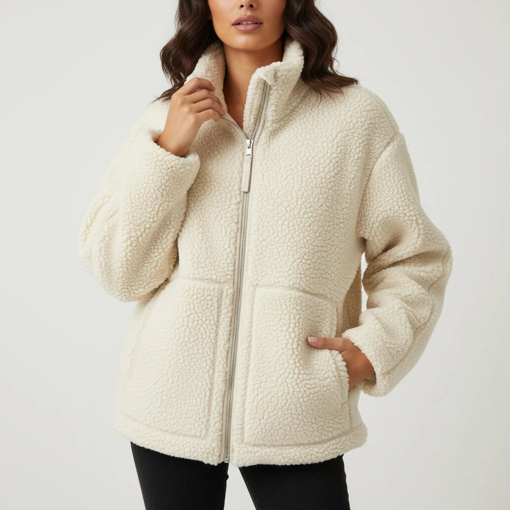 Jacka dam oversize med dragkedja | Vardagsbruk höst vinter