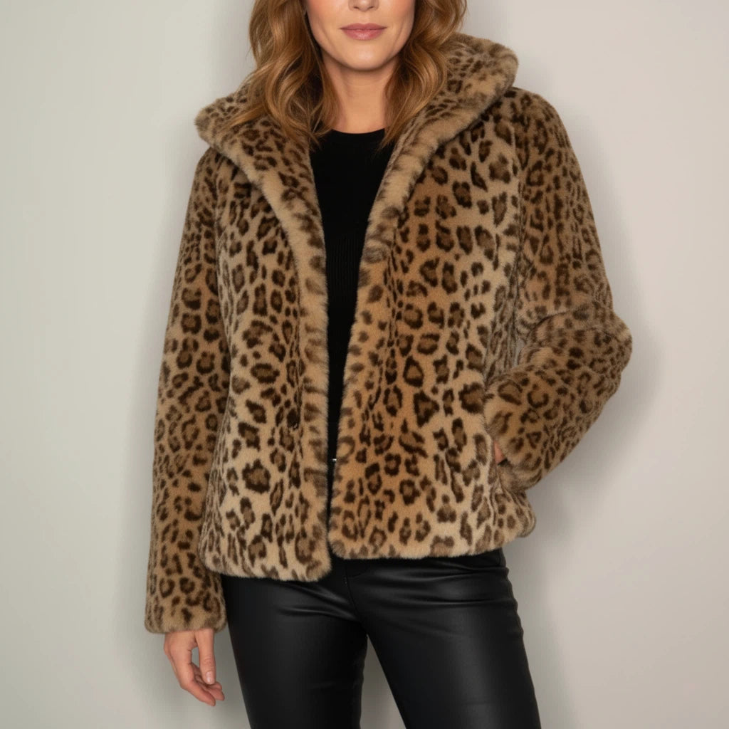 Leopardkappa dam djurmönstrad syntet | vardagsbruk