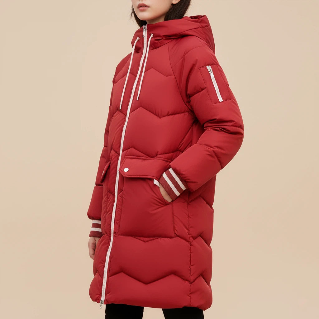 Vinterjacka Dam Huva Vadderad | Kalla Dagar Vardagsbruk