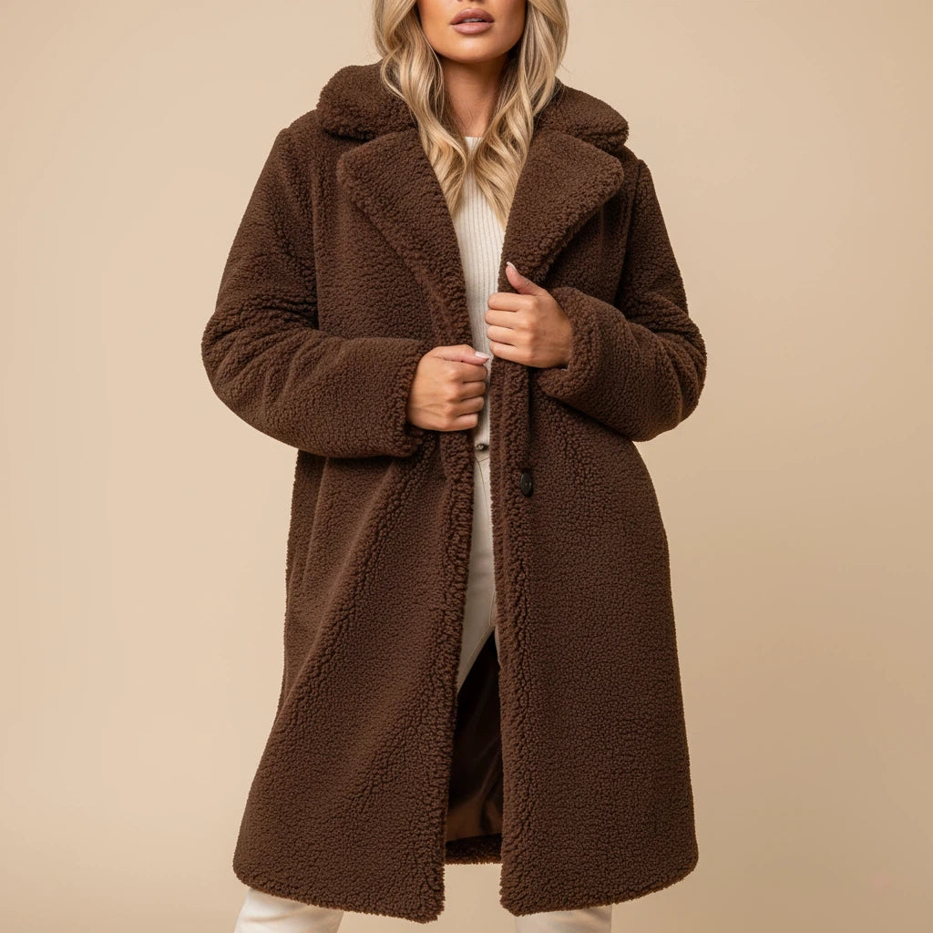 Vinterkappa Dam Fluffig Lång | Kalla Dagar Vardag