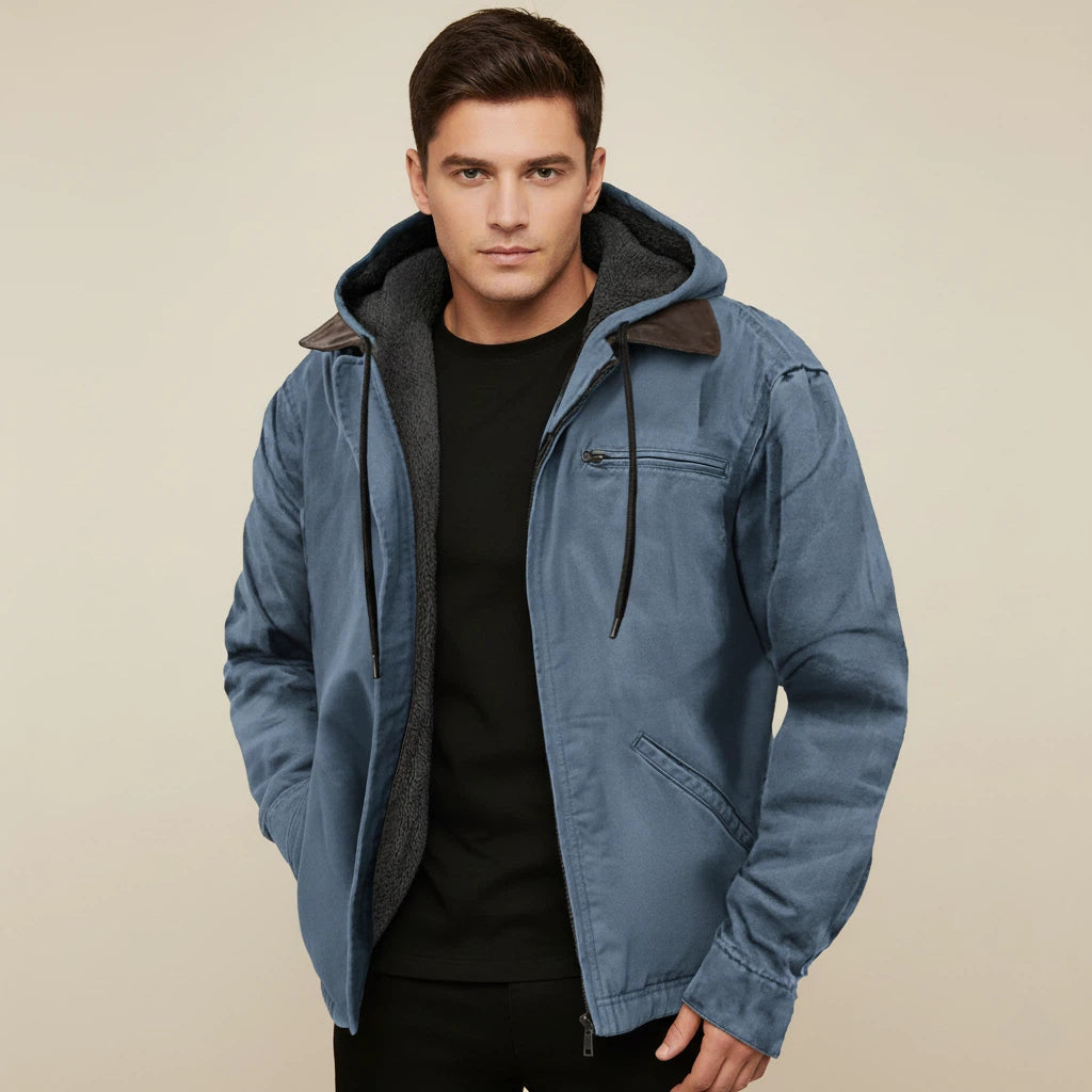 Vinterjacka herr med huva och dragkedja | Vardag och kontor