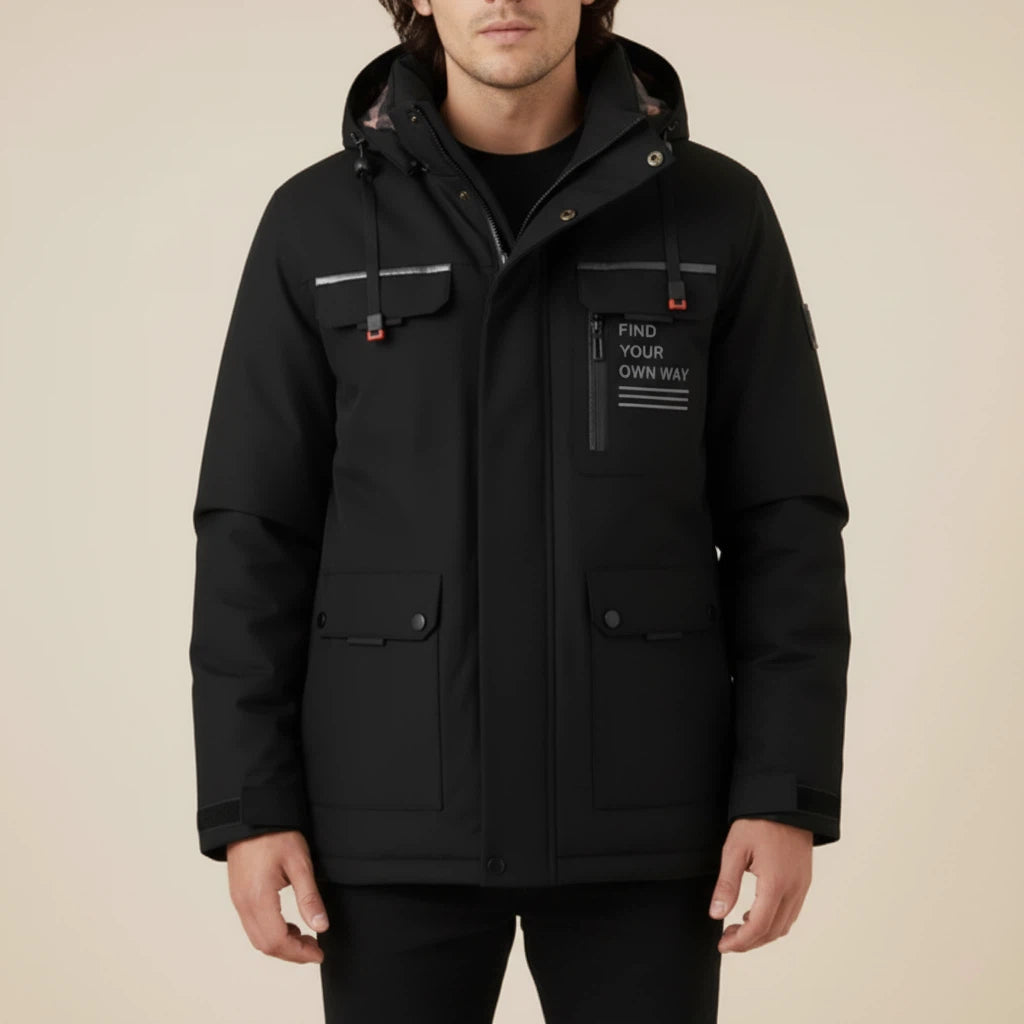 Outdoorjacka herr med huva | vardag och friluftsliv