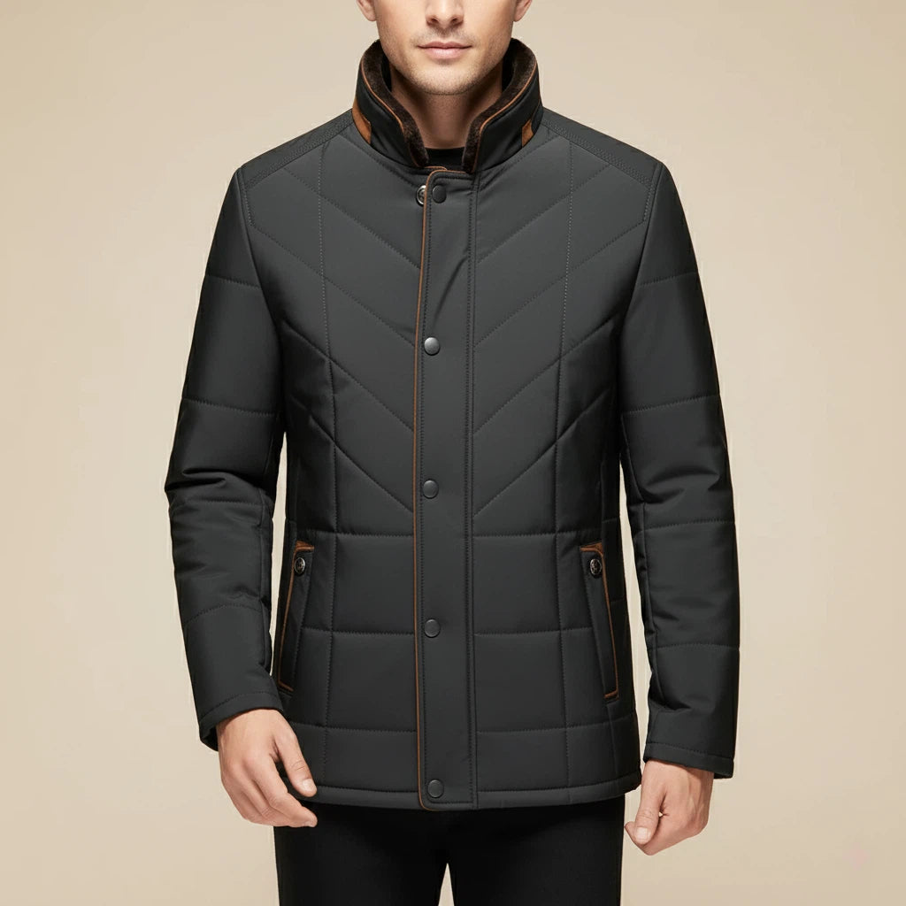 Vinterjacka herr ståkrage med dragkedja | Vardagsbruk
