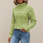 Load image into Gallery viewer, Polotröja Dam Kabelmönster Hög Krage | Vardagsbruk
