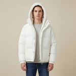 Load image into Gallery viewer, Vinterjacka med huva Svart Vit | Kalla Dagar Vardagsbruk
