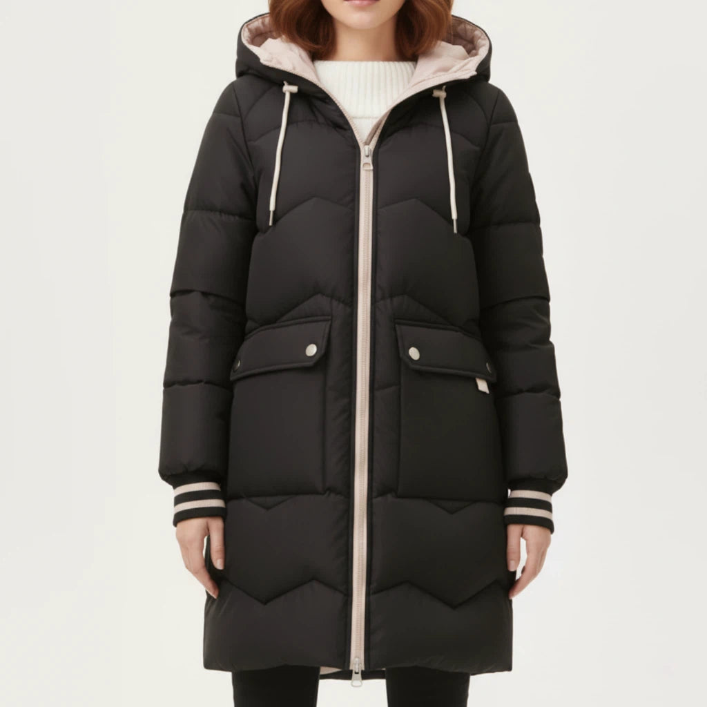 Vinterjacka dam huva vadderad | kalla dagar vardagsbruk