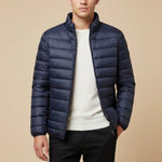 Load image into Gallery viewer, Steppjacka Herr Blå Med Huva | Kalla Dagar Vardagsbruk
