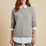 Load image into Gallery viewer, Stickad tröja dam enkel rund hals | Vardagsbruk
