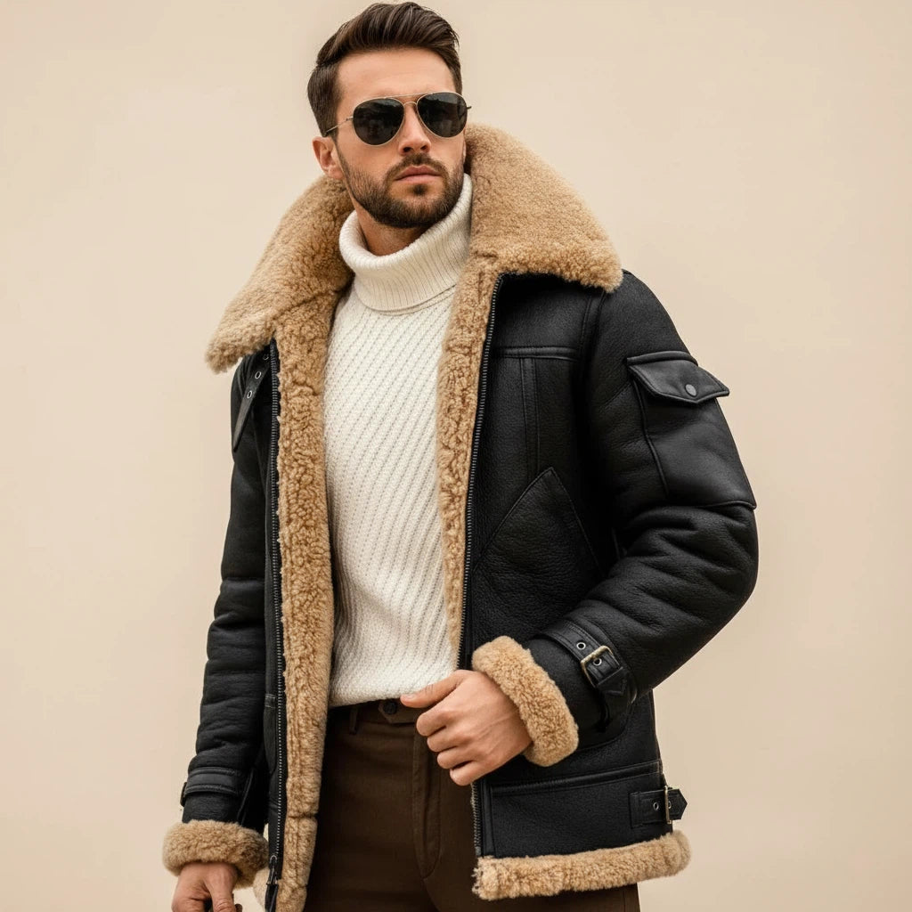 Vinterjacka herr med krage och foder | Kalla dagar