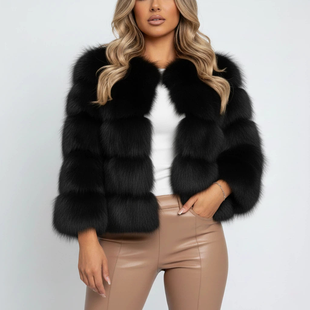 Pälsjacka dam kort volymmodell | Fest och vardag