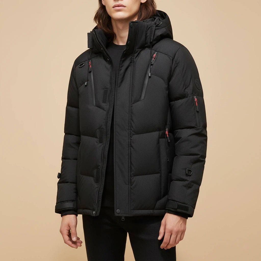 Dunjacka Herr Med Huva | Kallt Väder Vardagsbruk