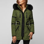 Load image into Gallery viewer, Vinterjacka dam med huva och dragkedja | Kalla dagar
