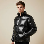 Load image into Gallery viewer, Pufferjacka herr med huva och dragkedja | Kalla dagar
