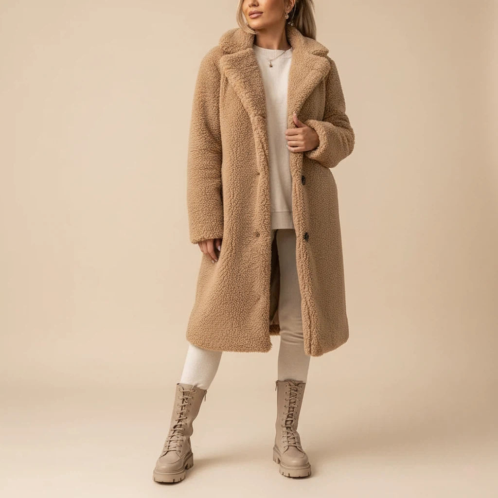 Vinterkappa Dam Fluffig Lång | Kalla Dagar Vardag