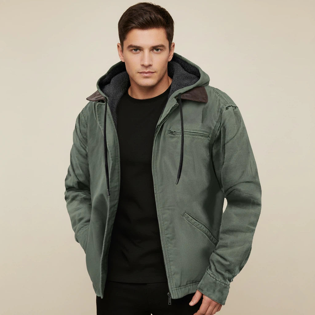 Vinterjacka herr med huva och dragkedja | vardag och kontor