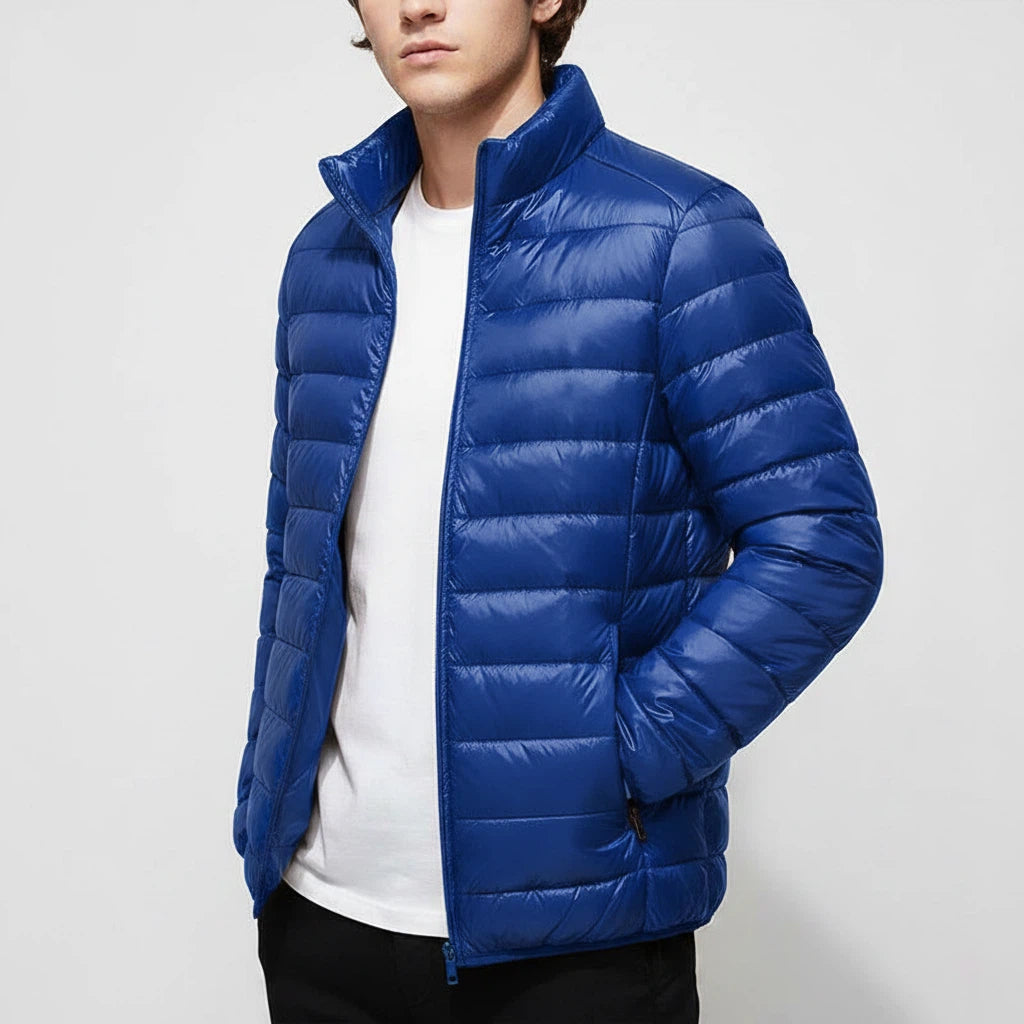 Steppjacka Herr Blå Med Huva | Kalla Dagar Vardagsbruk