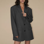 Load image into Gallery viewer, Översize kavaj för dam, lång modell | Kontor och vardag
