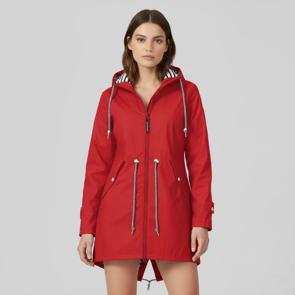 Regnjacka dam med huva och dragsko | Vardagsanvändning