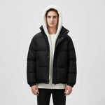 Load image into Gallery viewer, Vinterjacka med huva Svart Vit | Kalla Dagar Vardagsbruk
