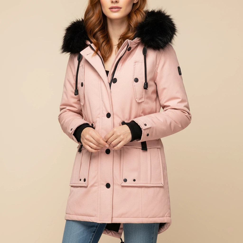 Parka Jacka Dam Med Huva | Kalla Dagar Utomhusbruk