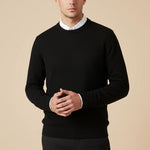 Load image into Gallery viewer, Svart Herrtröja med Rund Hals | Klassisk Vardagsstil
