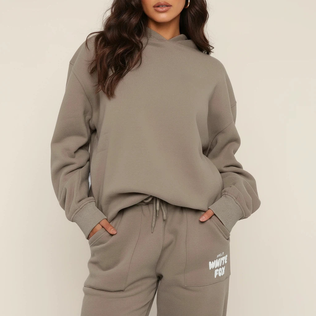 Träningsset dam med huvtröja, oversized passform | Vardag och fritid