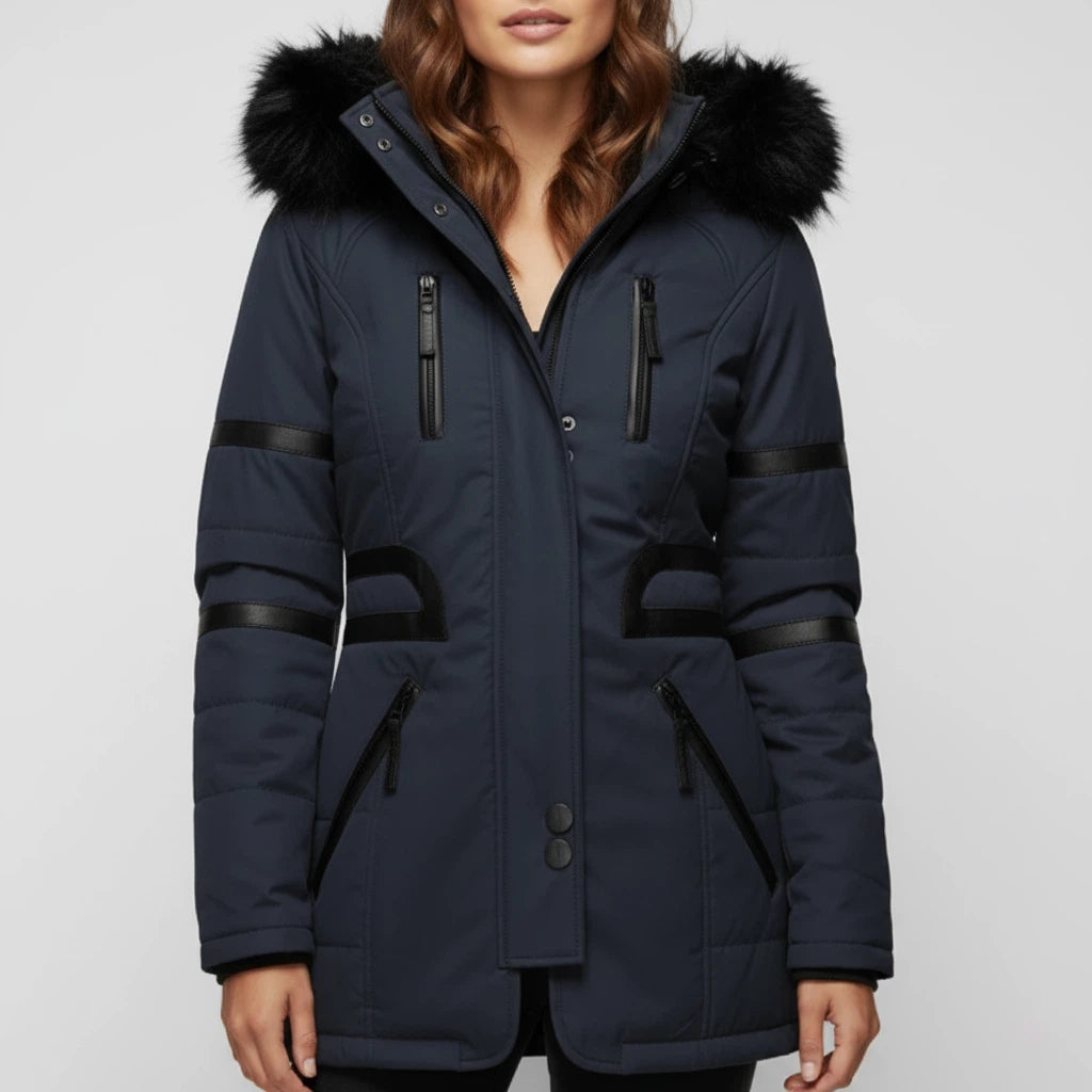 Vinterjacka dam med huva och dragkedja | Kalla dagar