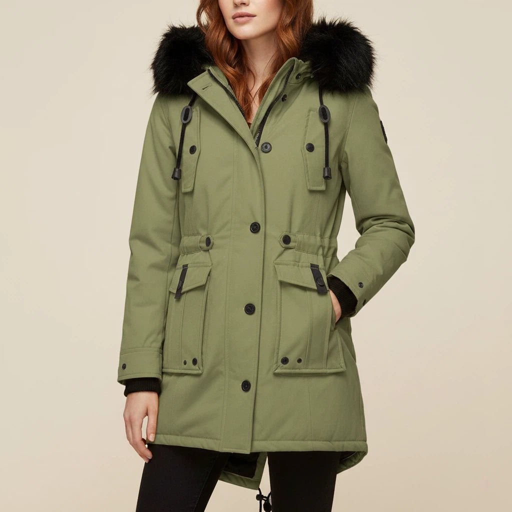 Parka Jacka Dam Med Huva | Kalla Dagar Utomhusbruk