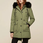 Load image into Gallery viewer, Parka Jacka Dam Med Huva | Kalla Dagar Utomhusbruk
