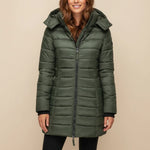 Load image into Gallery viewer, Vinterjacka dam med huva och dragkedja | Vardag och kyligt väder
