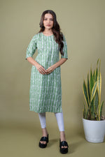 Load image into Gallery viewer, Hiral Green Abstract Kurti
