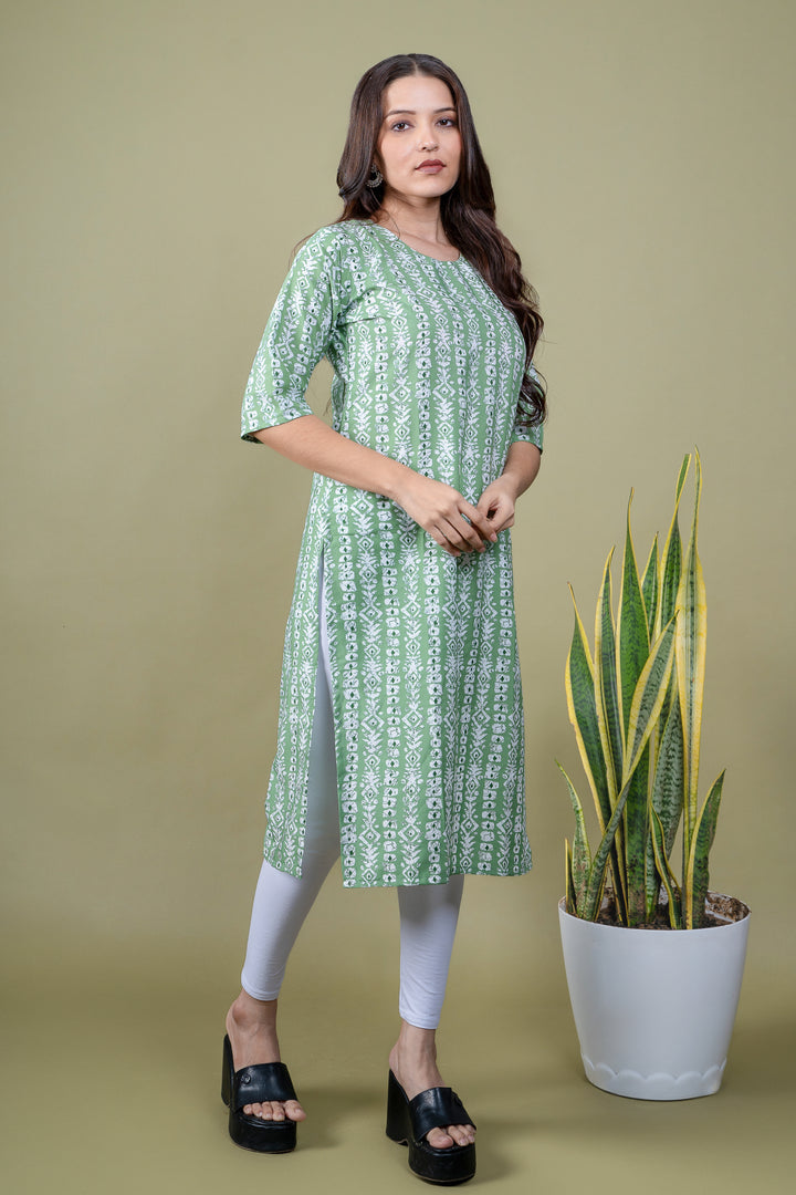 Hiral Green Abstract Kurti
